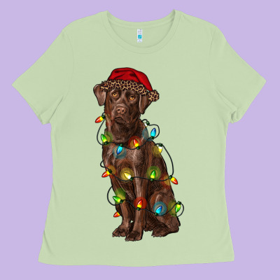 Christmas Labrador Retriever Ladies Tee Designed By Ranaportraitstore