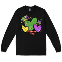 Black mardi gras hearts Long Sleeve Tee - MaliasSmallBusiness