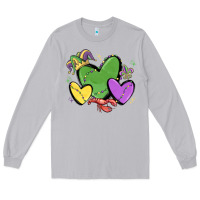 Moon Dust mardi gras hearts Long Sleeve Tee - MaliasSmallBusiness