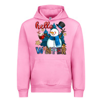 Fuchsia Pink hello winter Urban Hoodie - OliviaCreatesArt
