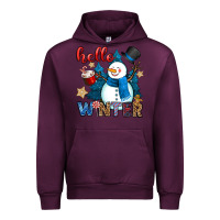 Mauve Wine hello winter Urban Hoodie - OliviaCreatesArt