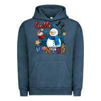Pigment Midnight Navy hello winter Urban Hoodie - OliviaCreatesArt