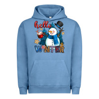 Pigment Pebble Blue hello winter Urban Hoodie - OliviaCreatesArt