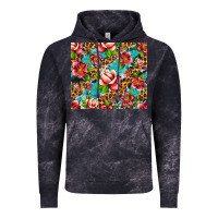 Cloud Black tropical flowers Vintage Hoodie - Artiststas