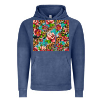 Vintage Denim tropical flowers Vintage Hoodie - Artiststas