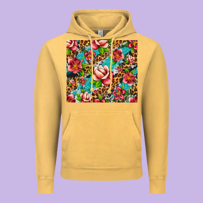 Tropical Flowers Vintage Hoodie Designed By Artiststas