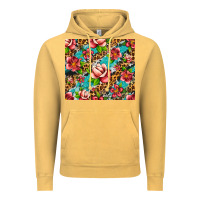 Vintage Mustard tropical flowers Vintage Hoodie - Artiststas