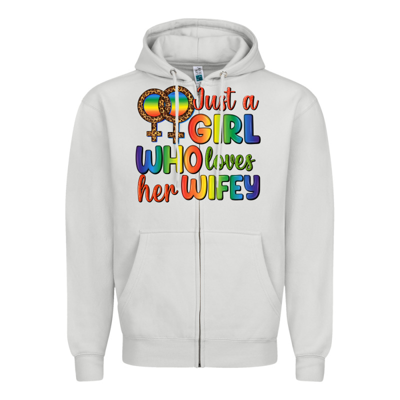 Just A Girl Who Loves Her Wifey Zipper Hoodie by BundleAndBundleShop | Teevron