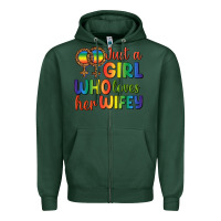 Sports Green Just A Girl Who Loves Her Wifey Zipper Hoodie - BundleAndBundleShop