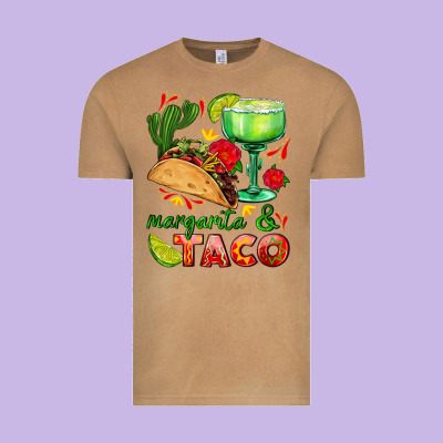 Margarita And Taco Vintage Tee Designed By Adodesignshop