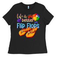 Black life is better in flip flops Ladies Tee - texasbilliewilder