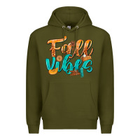 Army Green Fall Vibes with Food Premium Hoodie - texasbilliewilder