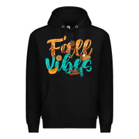 Black Fall Vibes with Food Premium Hoodie - texasbilliewilder