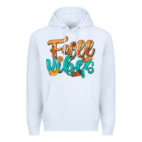White Fall Vibes with Food Premium Hoodie - texasbilliewilder