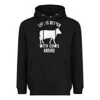 Black Life Is Better With Cows Around Heavyweight Hoodie - Bettercallsaul