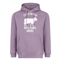 Lavender Life Is Better With Cows Around Heavyweight Hoodie - Bettercallsaul