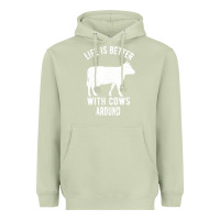 Matcha Life Is Better With Cows Around Heavyweight Hoodie - Bettercallsaul