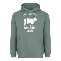 Sage Life Is Better With Cows Around Heavyweight Hoodie - Bettercallsaul