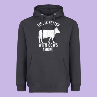 Life Is Better With Cows Around Heavyweight Hoodie Designed By Bettercallsaul
