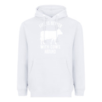 White Life Is Better With Cows Around Heavyweight Hoodie - Bettercallsaul