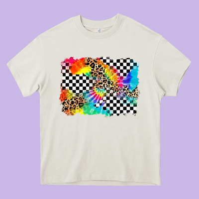 Race Leopard Tie Dye Background Heavy Core Tee Designed By Zillion Design Studio