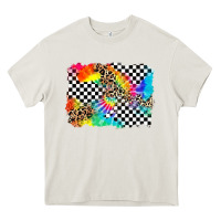 Cream race leopard tie dye background Heavy Core Tee - Zillion Design Studio