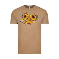 Vintage Coffee sunflower glitter leather patch Vintage Tee - AdoDesignShop