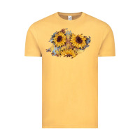 Vintage Mustard sunflower glitter leather patch Vintage Tee - AdoDesignShop