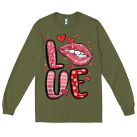 Army Green western love lips Long Sleeve Tee - MaliasSmallBusiness