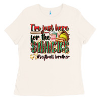 Bone i'm just here for the snacks #softball brother Ladies Tee - Zillion Design Studio
