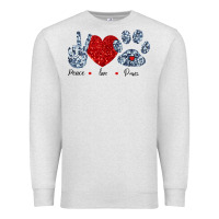 Oatmeal Heather Peace Love Paws Premium Sweatshirt - Bettercallsaul