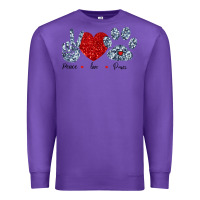 Purple Peace Love Paws Premium Sweatshirt - Bettercallsaul