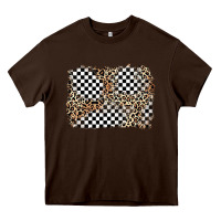 Chocolate Brown race leopard background Heavy Core Tee - Zillion Design Studio