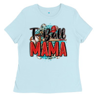 Baby Blue t ball mama Ladies Tee - Zillion Design Studio
