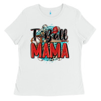 White t ball mama Ladies Tee - Zillion Design Studio