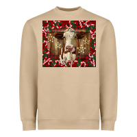 Mushroom christmas heifer with candy canes Heavyweight Sweatshirt - BarkalooDesign