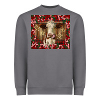 Storm christmas heifer with candy canes Heavyweight Sweatshirt - BarkalooDesign