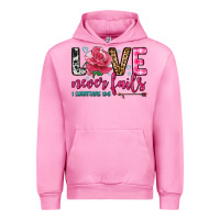 Fuchsia Pink love never fails Urban Hoodie - OliviaCreatesArt