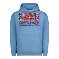 Pigment Pebble Blue love never fails Urban Hoodie - OliviaCreatesArt