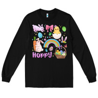 Black easter hoppy bunny Long Sleeve Tee - MaliasSmallBusiness