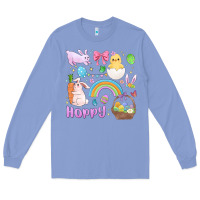 Colony Blue easter hoppy bunny Long Sleeve Tee - MaliasSmallBusiness