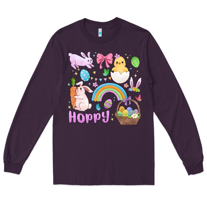 Easter Hoppy Bunny Long Sleeve Tee by MaliasSmallBusiness | Teevron
