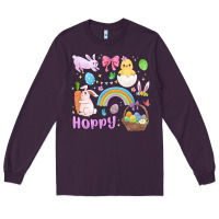 Plum easter hoppy bunny Long Sleeve Tee - MaliasSmallBusiness