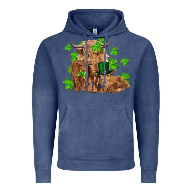 St Patricks Day Cow Family Vintage Hoodie by RanaPortraitStore | Teevron