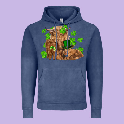 St Patricks Day Cow Family Vintage Hoodie Designed By Ranaportraitstore