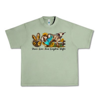 Oil Green peace love longhorn heifer Urban Heavy Tee - LillyAllenDesigns