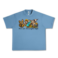Pebble Blue peace love longhorn heifer Urban Heavy Tee - LillyAllenDesigns