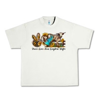 Pistachio peace love longhorn heifer Urban Heavy Tee - LillyAllenDesigns