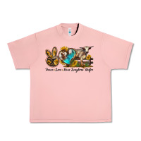 Salmon peace love longhorn heifer Urban Heavy Tee - LillyAllenDesigns