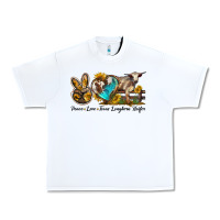 White peace love longhorn heifer Urban Heavy Tee - LillyAllenDesigns